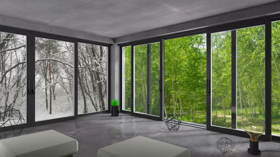 پنجره دوجداره UPVC مناسب برای اختلاف دمای شدید